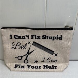 Beige Travel Bag with Black Print